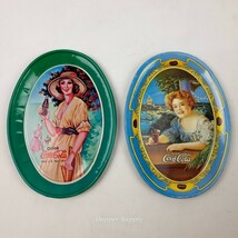 Set of 2 Coca-Cola Oval Tin Trays – 1973 Vintage Reproductions – 6″ x 4.... - $258.16 MXN
