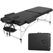 Massage Table Portable Massage Bed 2 Folding Lash Table Bed 28&quot; Wide Alu... - $177.64