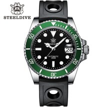 STEELDIVE SD1953 Black Dial Green NH35 Automatic Watch 300M Waterproof Sapphire  - £236.61 GBP