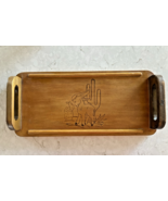 Vintage Wood Carved Serving Tray Mexican Folk Art  Cactus South Western - €24,07 EUR