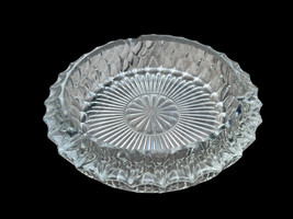 Vintage Heavy Crystal Clear Cut Glass Cigar Cigarette Ashtray Made in Italy - £7.96 GBP