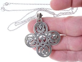 Retired James Avery Sterling Large Scroll and Vine cross on 20&quot; necklace - £253.09 GBP