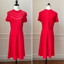 Eliza J Red Cap Sleeve Stretchy Knit Fit &amp; Flare Dress Valentine’s Day M - $458.62 MXN