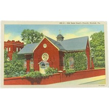 Vintage Postcard, Old Saint Paul&#39;s Church, Norfolk, Virginia - £7.89 GBP