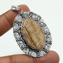 Yellow Lace Agate Gemstone Ethnic Christmas Gift Pendant Jewelry 2.50&quot; SA 6635 - £4.08 GBP