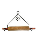 ROLLING PIN RACK with HEART - Wrought Iron Kitchen Wall Mount Holder - €23,00 EUR