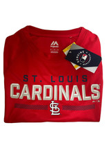 Majestic St. Louis Cardinals Team Logo Men&#39;s T- Shirt 100% Authentic Red - £10.32 GBP