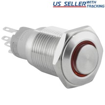 16Mm Latching Push Button Power Switch Stainless Steel W/ Red Led Waterp... - $13.99