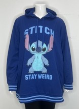 Disney Women&#39;s Stitch &quot;Stay Weird&quot; Hoodie Sweater Blue 3X - £15.89 GBP