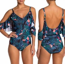 Nicole Miller M Ruffled Cold Shoulder One-piece Swimsuit Women, Into the... - £23.15 GBP