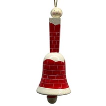 Bell Christmas Tree Ornament Bell Brick Chimney Vintage Santa Claus - £15.91 GBP
