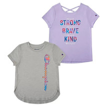 Champion Girls 2 Pack Active Top Size 10-12 Grey/Purple - £14.69 GBP