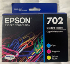 Epson 702 Cyan Magenta Yellow Ink Set T702520 Exp 2024+ Sealed Retail Box FreeSH - £55.15 GBP