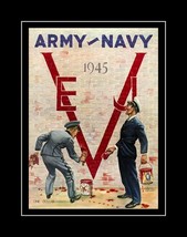 1945 Military Army Navy Football Poster Print V-Day Reunion Wall Art Gift - £17.25 GBP+