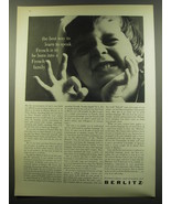 1959 Berlitz School Ad - The best way to learn to speak French - £14.55 GBP