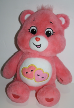 Care Bears Unlock the Magic 14&quot; Love A Lot Hearts Pink Plush Fluffy Soft Toy - £9.85 GBP