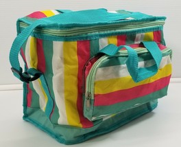 N) Multicolor Cooler Picnic Beach Hiking Camping Lunch Bag 12 x 7 - £10.27 GBP