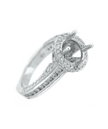 14k Bañado en Oro Blanco Semi Soporte Anillo de Compromiso Diamante Muje... - $4,905.78 MXN