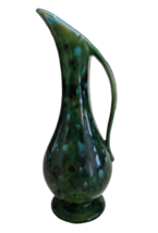 Vintage Holland Mold Bud Vase Mid Century Pitcher Spotted Drip Glaze 8 1/2&quot; - £18.98 GBP