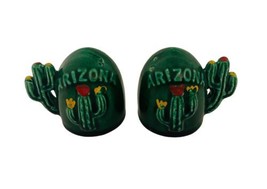 Arizona 2 in Cactus Salt and Pepper Shakers Set Table Top Ceramic Green  - £11.54 GBP