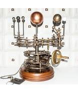 Handmade Brass Solar System Orrery With Wooden Base working Sun - £613.57 GBP