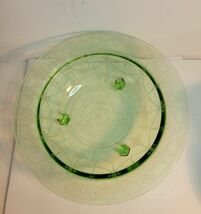 Green Uranium Cameo Ballerina 11" Bowl Three Footed image 6