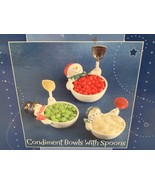 HALLMARK Christmas Snowman Condiment Bowls With Spoons Holiday Hostess Set - $371.21 MXN
