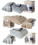 Berkshire Life Heated Luxe Faux Fur Throw, 50&quot; X 60&quot; Choice of Gray, Blu... - $95.98 CAD