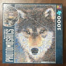 Robert Silvers PHOTOMOSAICS Grey Wolf 1000 pc 27&quot; x  20&quot; Puzzle Compete ... - $10.93