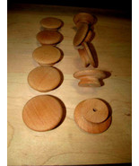 10 PIECES NEW UNFINISHED BEECH 2&quot; ROUND WOOD CABINET KNOBS / PULLS K4 - $13.81