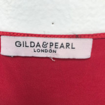 Gilda Pearl Silk Robe L Red Kimono Long Sleeve Black Chantilly Lace Lingerie - £107.84 GBP