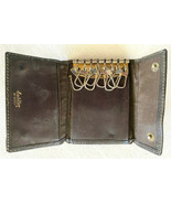 Vtg SADDLER by BOSSA Leather Key Wallet Case-Trifold-Snap Button-Brown - $22.43