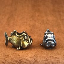 Handmade Brass Fish Lanyard Bead, EDC Knife Charm - $5.99