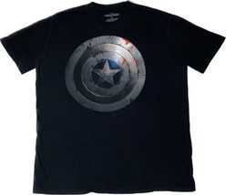 Captain America Men&#39;s T Shirt Extra Large Black Shield Graphic Marvel Soldier - £15.30 GBP