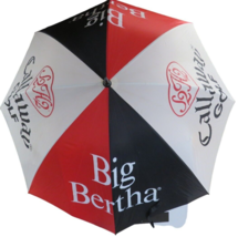 Vintage Callaway Golf Big Bertha Umbrella 50&quot; w/ Case Wood Handle - $59.35