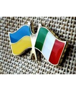 Ukrainian Italian Flag Ukraine Italy lapel Pin Metal badge Support Ukraine - £9.09 GBP+