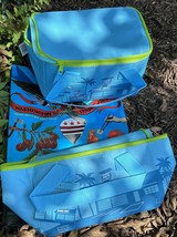 3 Trader Joe&#39;s 2 Mini Tote &amp; 1 Washington DC Shopping Bag TEAL BLUE GREE... - $496.06 MXN