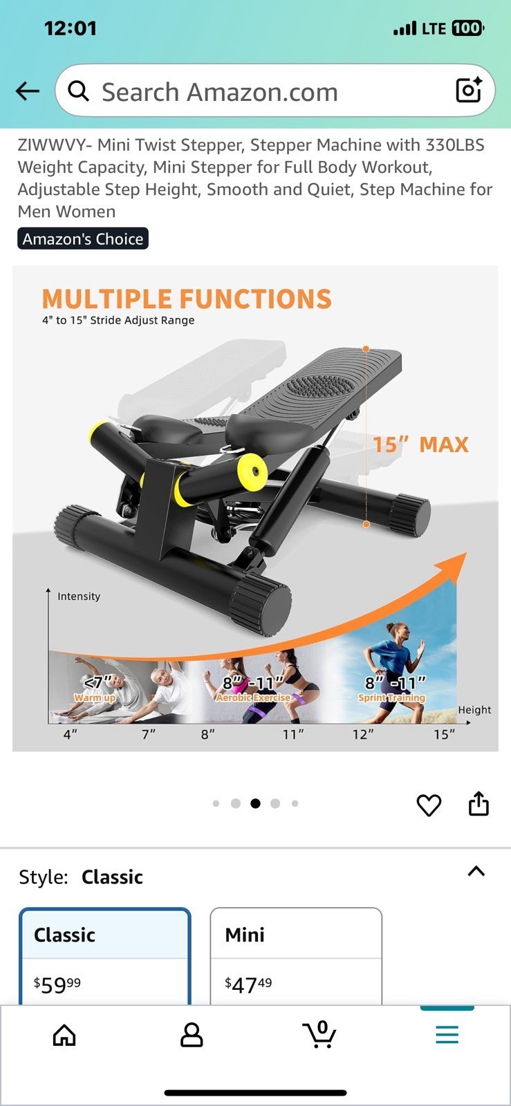 Twist Stepper for Exercise at Home, Mini Stair Stepper with Resistance Bands Item image 4
