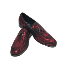 Amali Men&#39;s Red S Loafer Shoes Metallic Abstract Horn Tassel Sizes 9 - 11 - £43.25 GBP