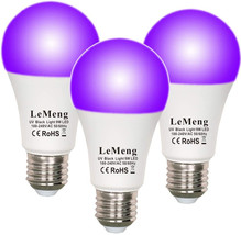 LeMeng UV LED Black Lights Bulb 9W Ultraviolet A19(75Watt Equivalent), E... - £37.02 GBP