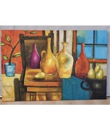 Antique Large Art Prints Beautiful Colorful Vases Painting Wall Decor 24... - £15.48 GBP