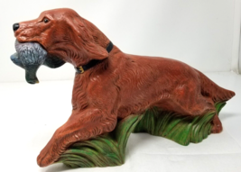 Irish Setter Hunting Dog Statue Duck Red Brown Green Ceramic Imperfect R... - £29.84 GBP