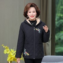 Middle Aged Women Autumn Winter Cotton Jacket 2020 New Lamb Hooded Thick Warm Sh - £38.39 GBP