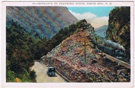 Postcard Entrance To Crawford Notch White Mountains New Hampshire Train - £3.91 GBP
