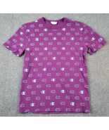 Vintage Champion Shirt Men&#39;s Small All Over Print Logo Short Sleeve Cott... - £13.14 GBP
