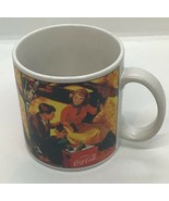 Coca Cola Coffee Mug Cup Picnic Scene Stoneware Sakura  - $9.90