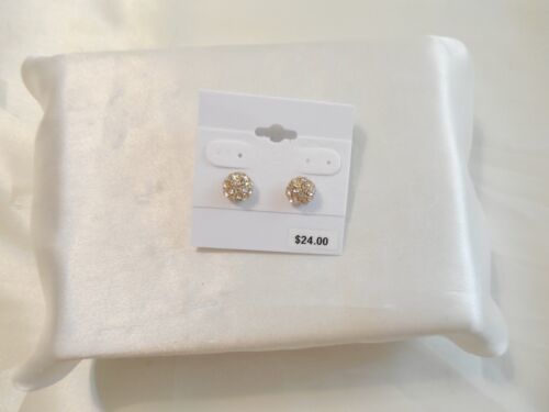 Primary image for Department Store Gold Tone Pave Crystal Stud Earrings C791