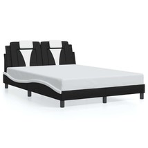 Bed Frame Viana" without Mattress Black and White 53.9"x74.8" Faux Leather - $7,385.51 MXN