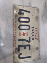 Vintage 1986 Texas Truck License Plate 400 7EJ Expired - £10.28 GBP