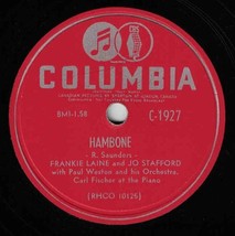 Frankie Laine &amp; Jo Stafford 78 Hambone / Let&#39;s Have Party VG++ SH3B - £5.44 GBP